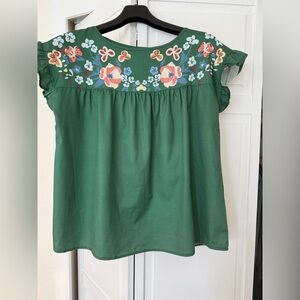 Green Floral and Free Blouse small or medium